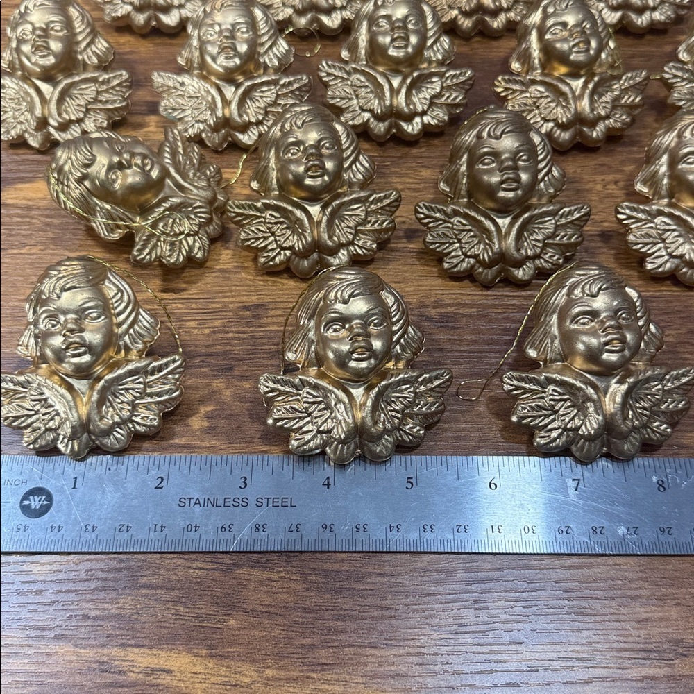 24 Pcs. Vintage Gold Cherub Angel Christmas Tree Deco Ornaments - Picture 7 of 7